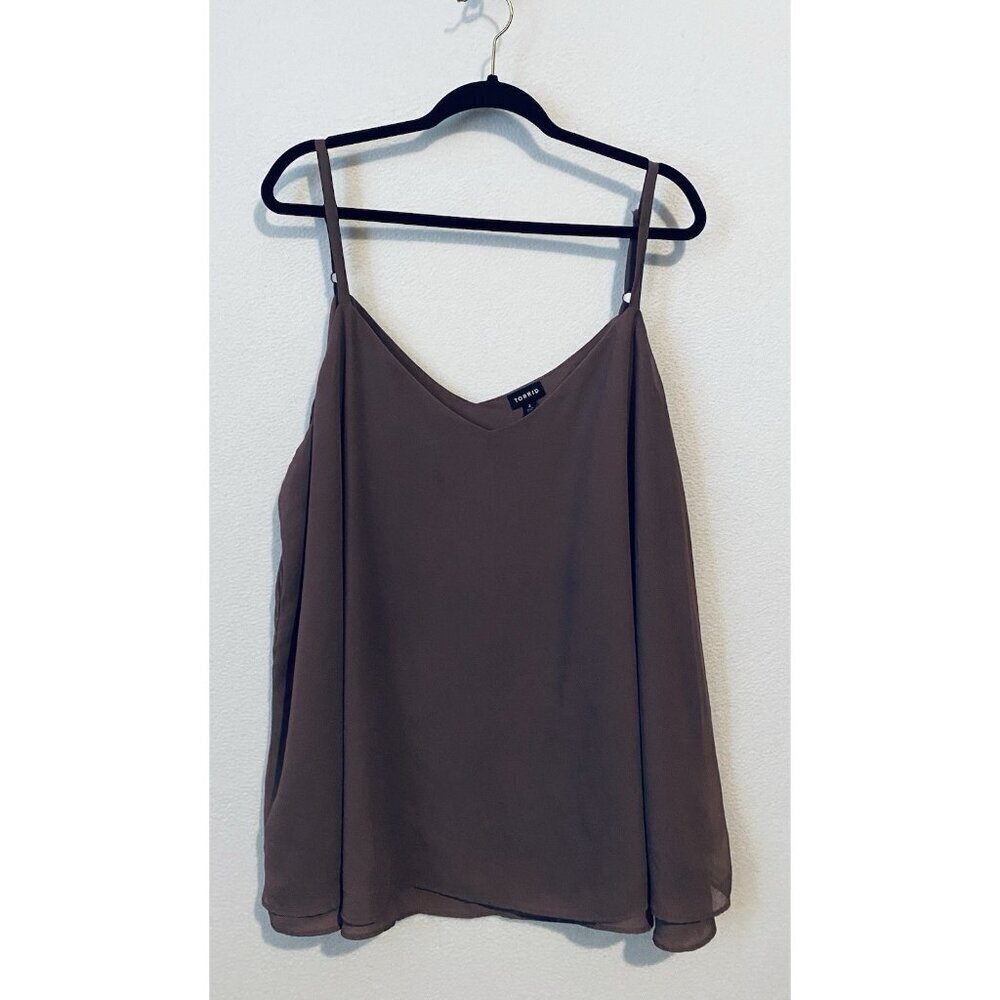 Torrid Top Womens 4X Purple Mauve Sophie Chiffon Double Layer Swing Cami Boho